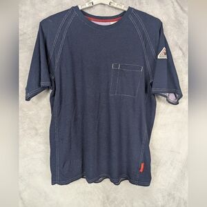 Bulwark Size Large Shirt Sleeve Flame Resistant Shirt In Navy